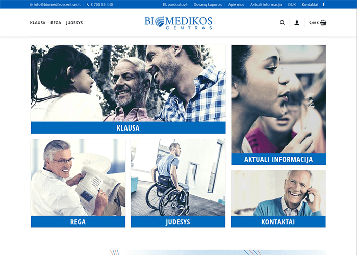 svetainių kūrimas biomedikos centras
