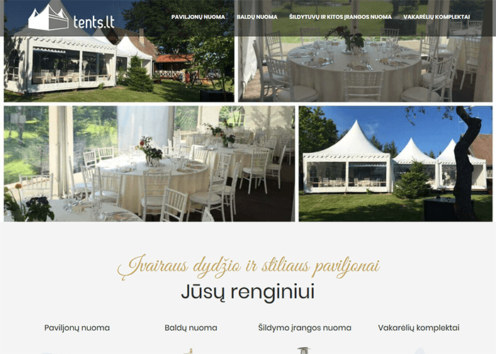 web dizainas tents