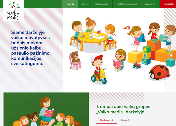 eshop puslapis vaiko medis